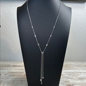 Elegant Silver Necklace with Dangle Accents